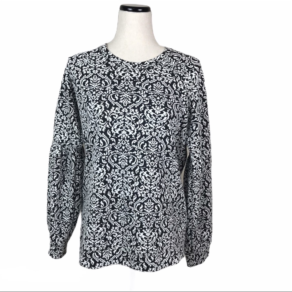 BCBGeneration baroque puffed sleeve top
